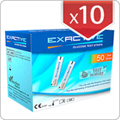 Тест-полоски Exactive Vital (Экзектив Вайтал) 500 штук (10 упаковок по 50 штук)