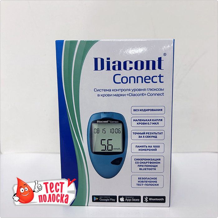 Глюкометр Diacont Connect с функцией Bluetooth