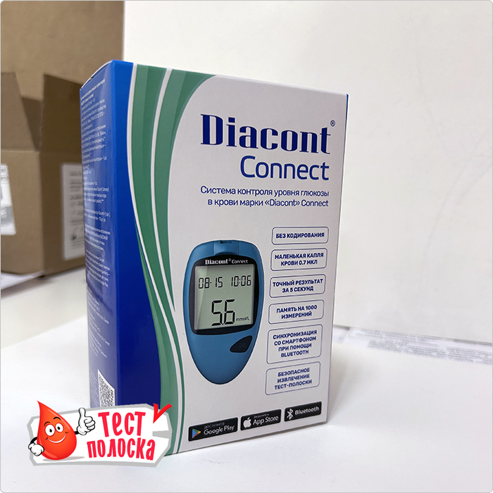 Глюкометр Diacont Connect с функцией Bluetooth